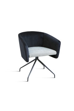 Armchair Balu' Office, Metal Base Swivel and Upholstery in Velvet by Emilio Nan