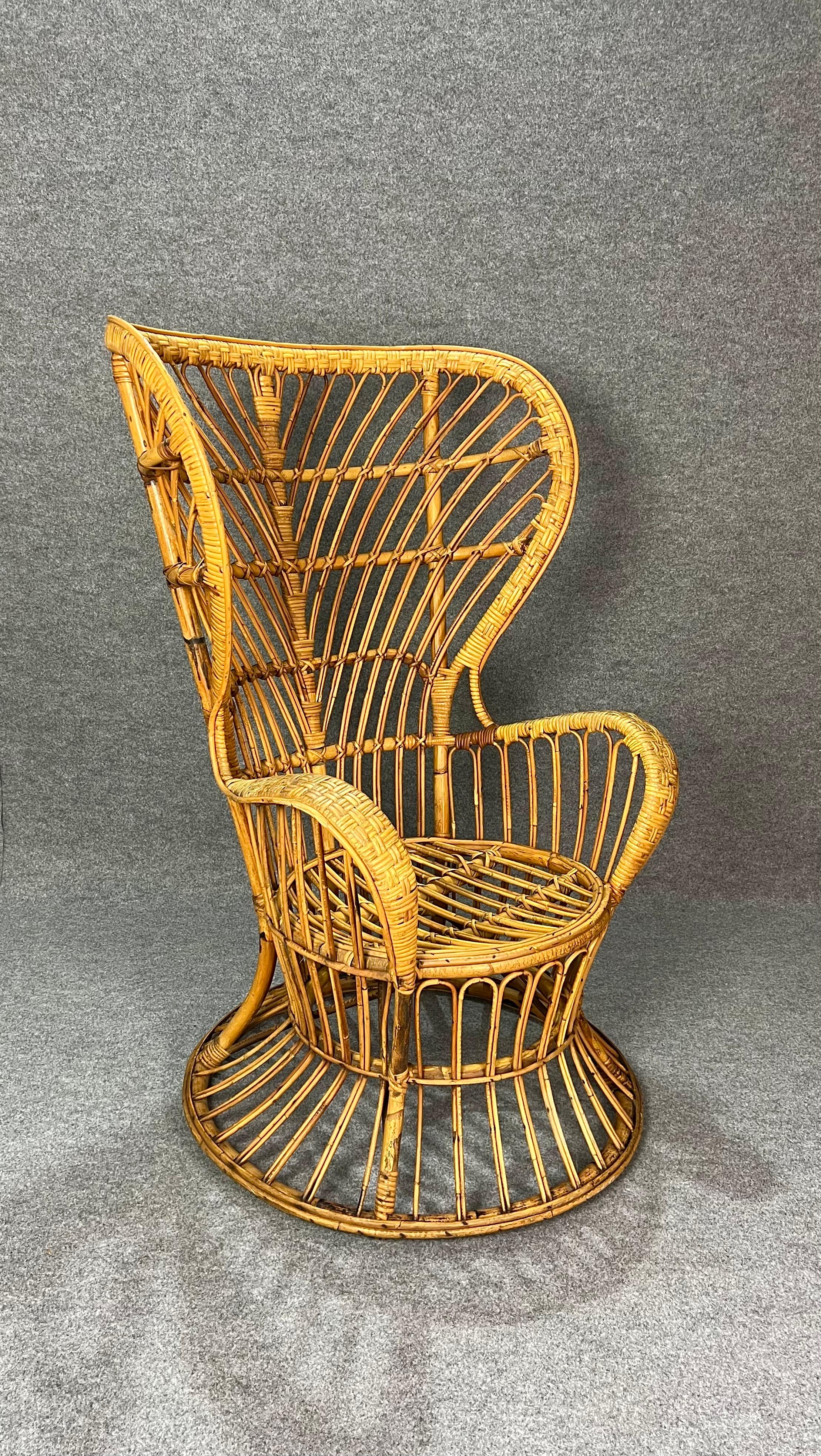 Sessel aus Bambus und Rattan Gio Ponti Lio Carminati für Bonacina, Mitte des Jahrhunderts 1950er Jahre im Angebot 2