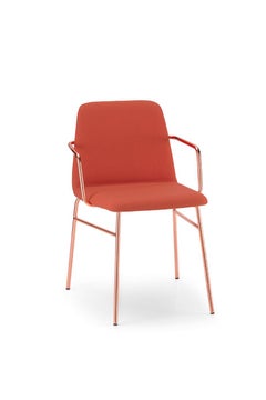 Fauteuil Bardot Met moderne en tissu, métal, noir, rouge et vert par Emilio Nanni
