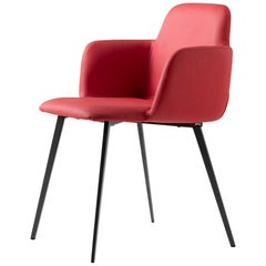 Fauteuil Bardot Met moderne en tissu, métal, noir, rouge et vert par Emilio Nanni