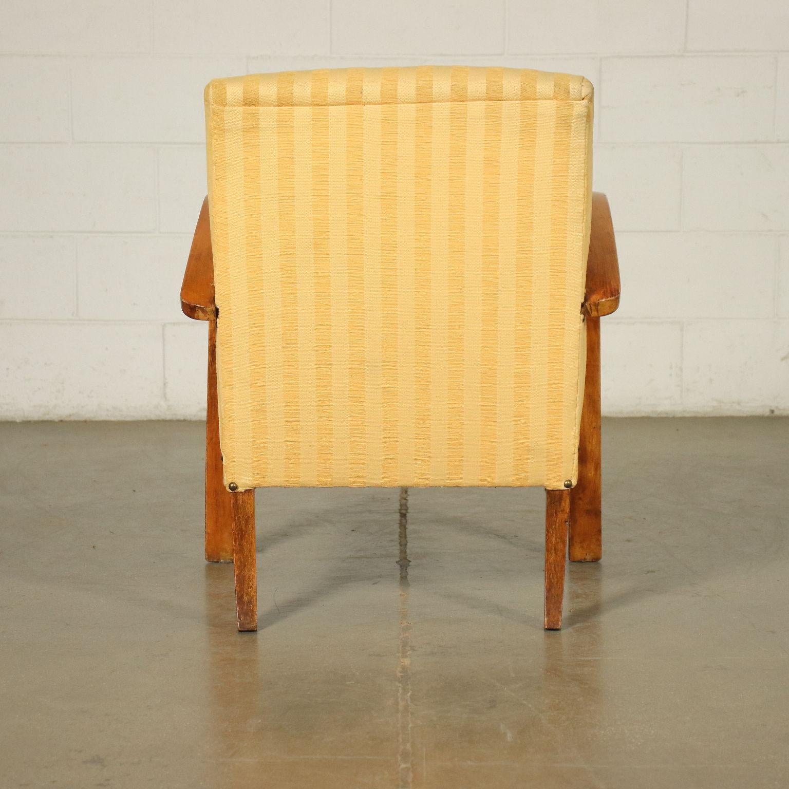 Armchair Beech Foam Fabric Italy 1940s 1