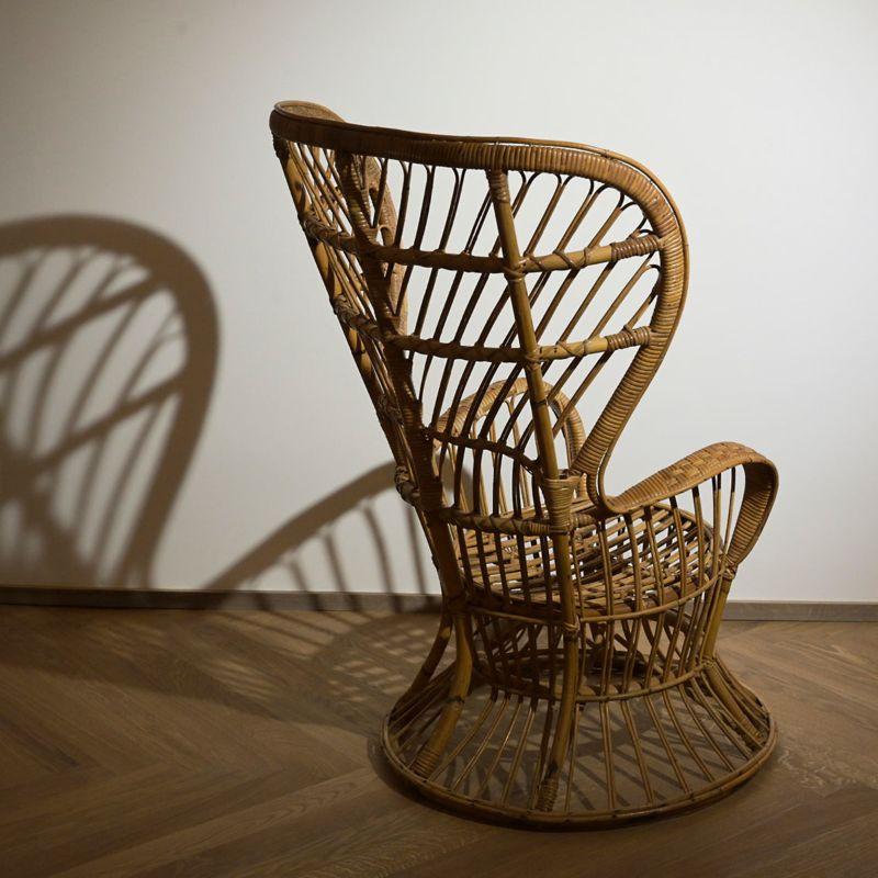 20th Century Armchair Biancamano in Rattan by Gio Ponti For Sale