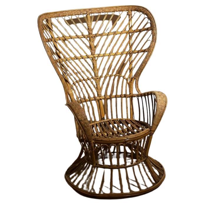 Armchair Biancamano in Rattan by Gio Ponti For Sale