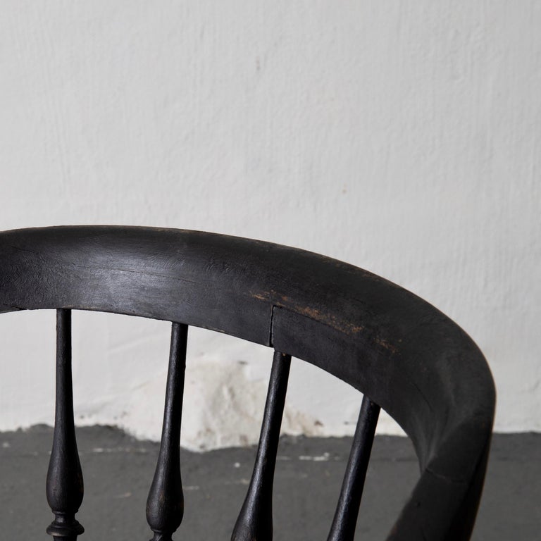 Armchair Captain's Chair Black Swedish 19th Century Sweden For Sale 2