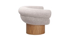 Fauteuil Bowl en tissu gris par Alter Ego Studio