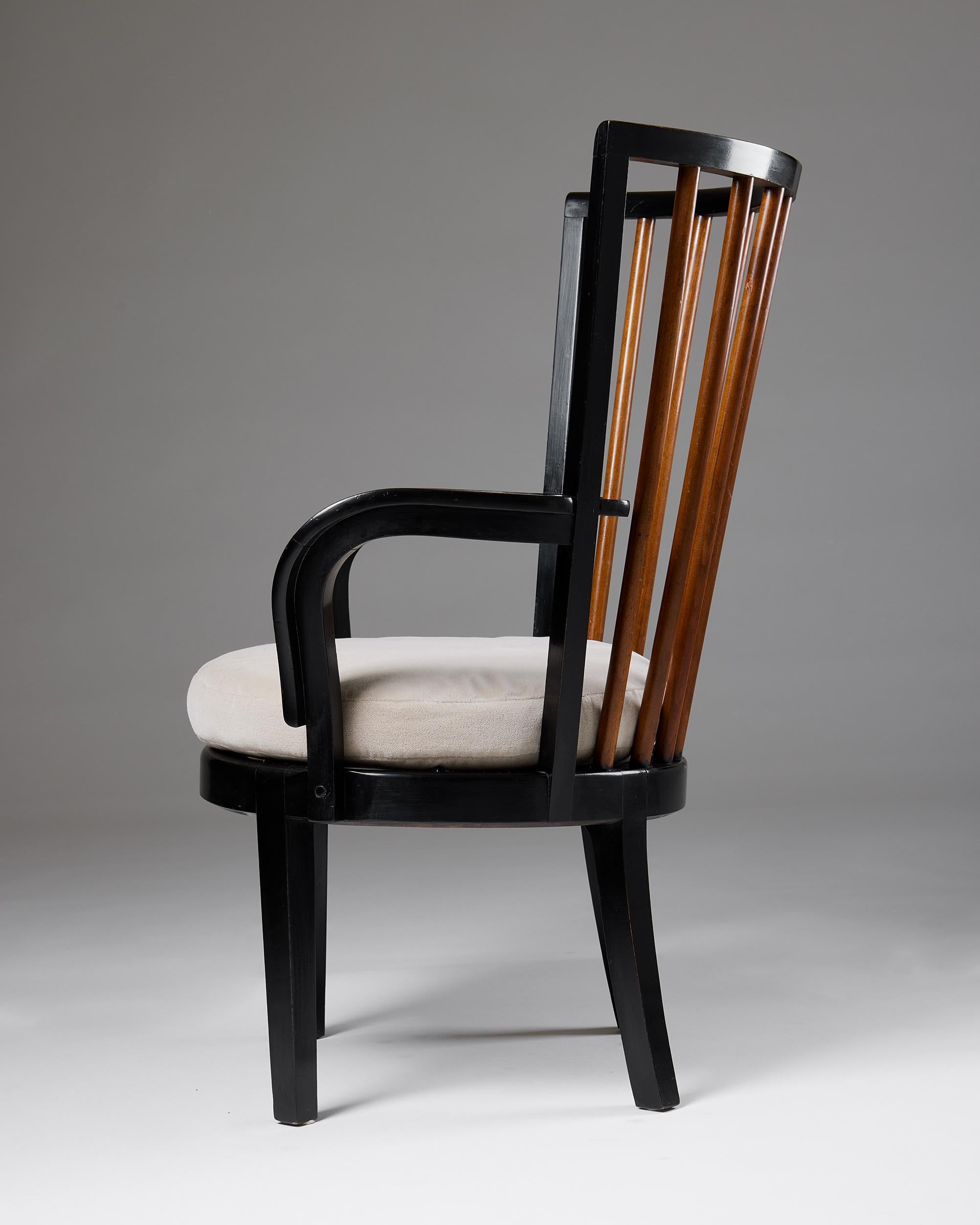 20th Century Armchair ‘Bridge’ Designed by Axel Einar Hjorth for Nk, Sweden, 1930s For Sale