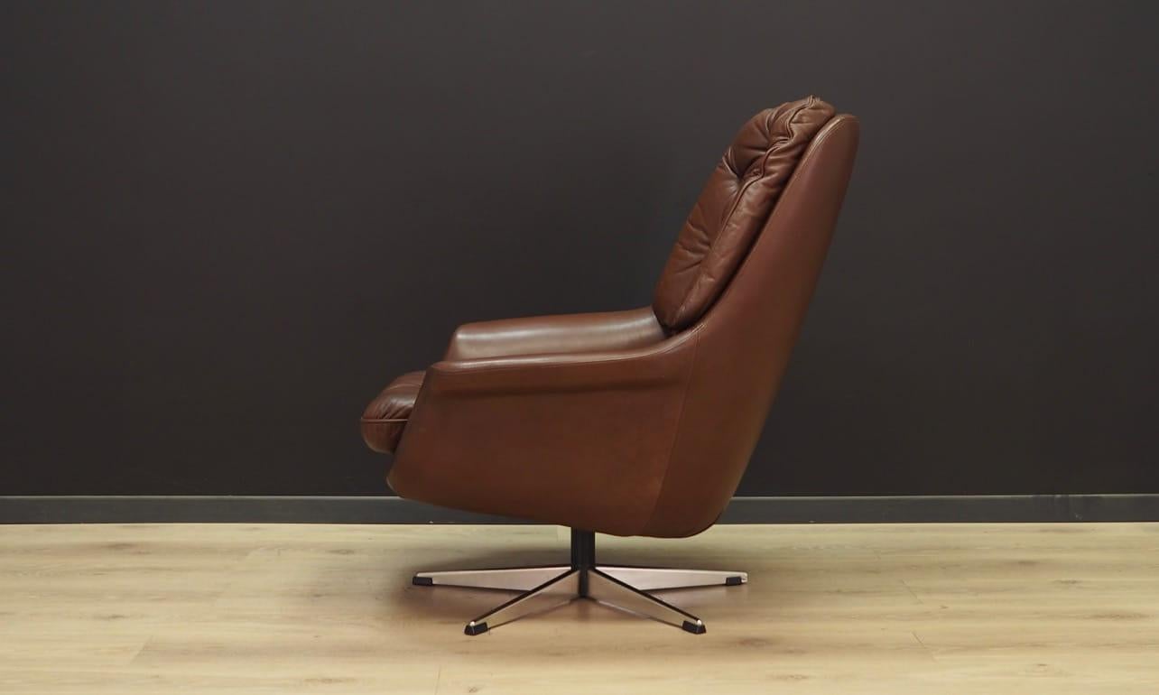 Late 20th Century Armchair Brown Leather Danish Design, 1960s