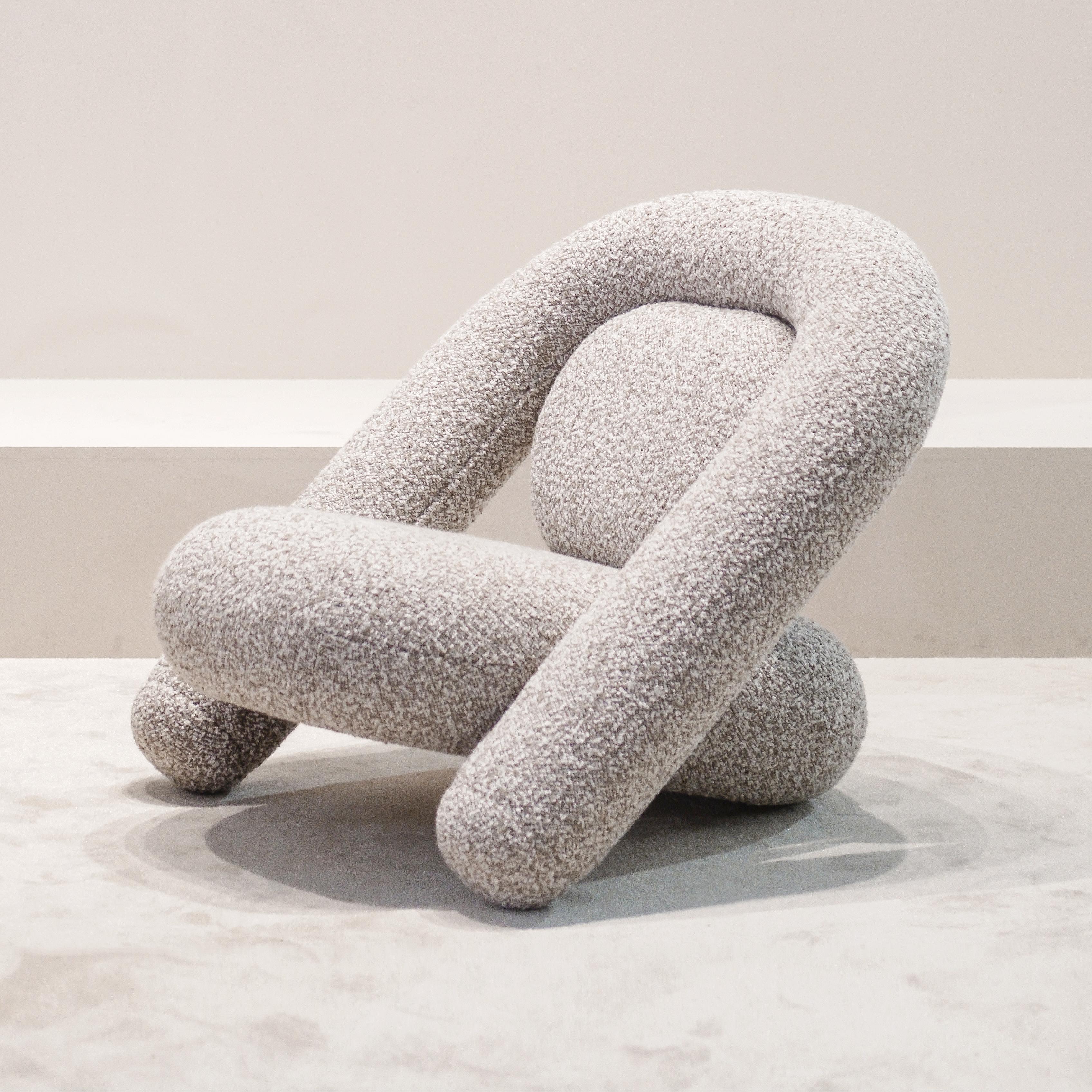Steel Armchair BUN - Contemporary Sculptural Chair for Minimalist Interiors For Sale