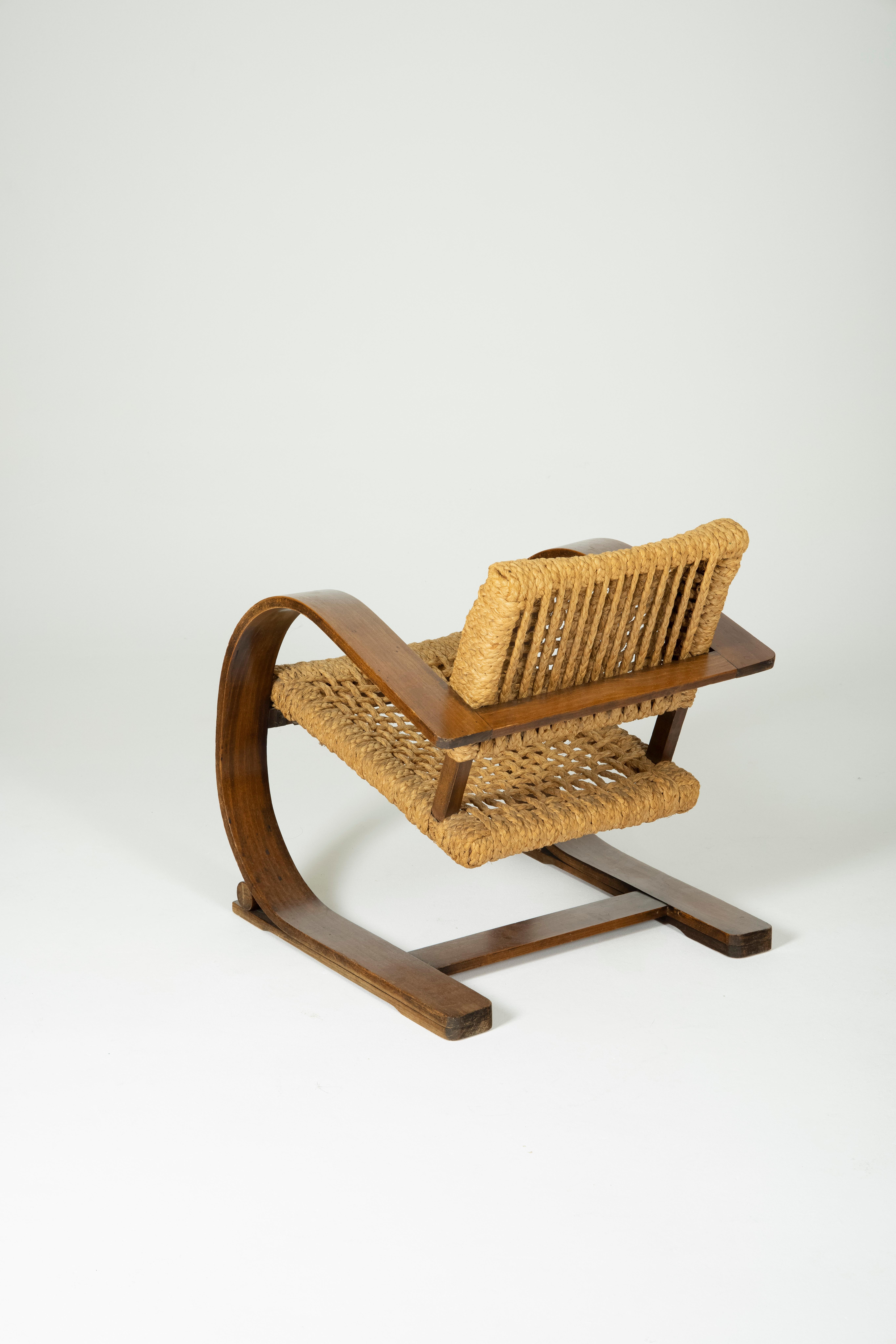 Fauteuil d'Audoux et Minet pour Vibo Vesoul, années 1950 Bon état à PARIS, FR