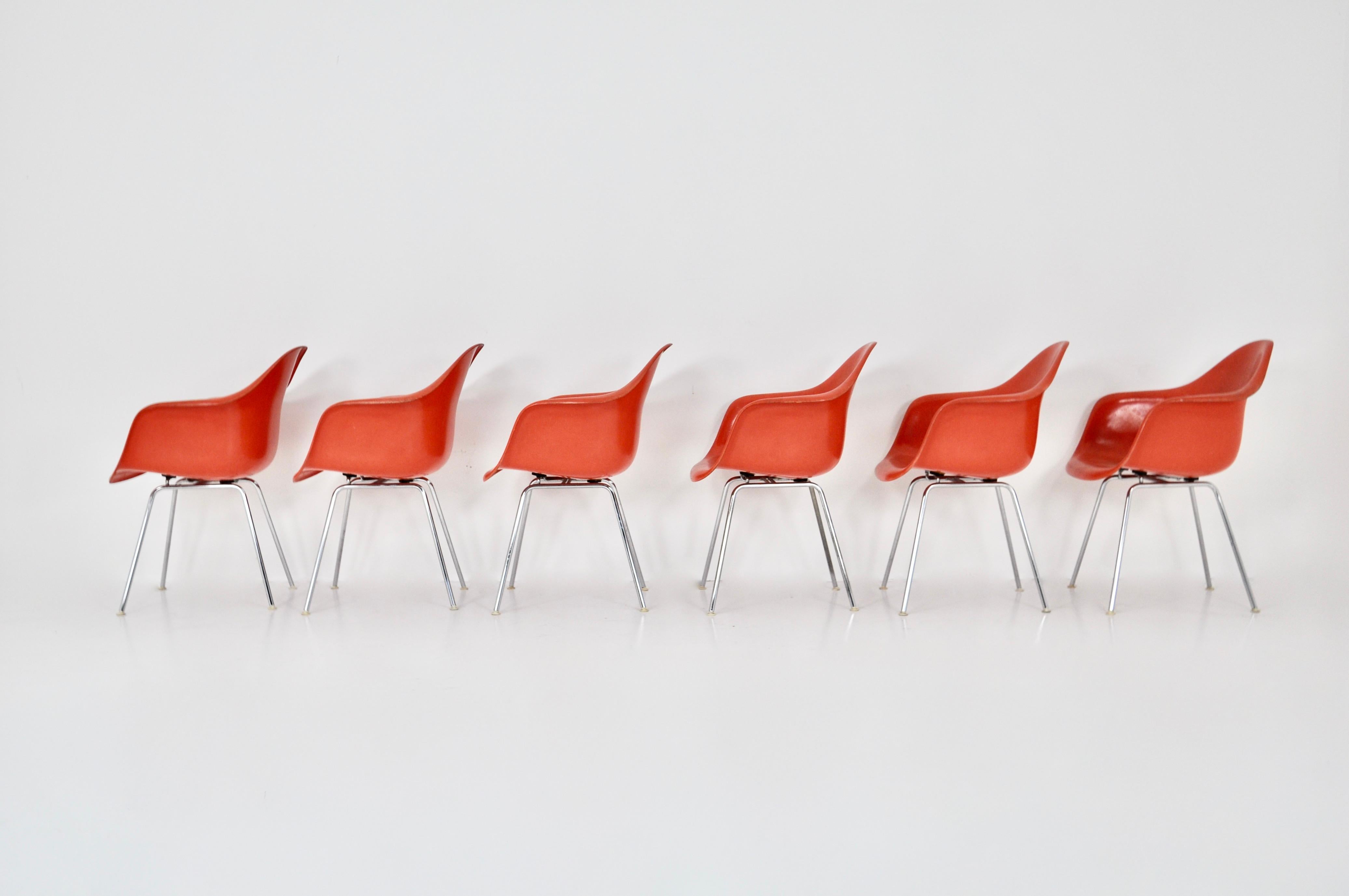 Late 20th Century Armchairs by Charles & Ray Eames for Herman Miller, 1970s, set of 6 For Sale