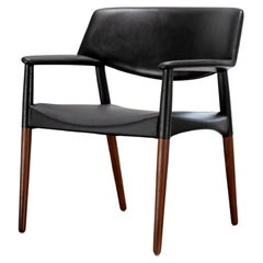 Armchair by Ejnar Larsen & Aksel Bender Madsen for Willy Beck, Leather, 1949