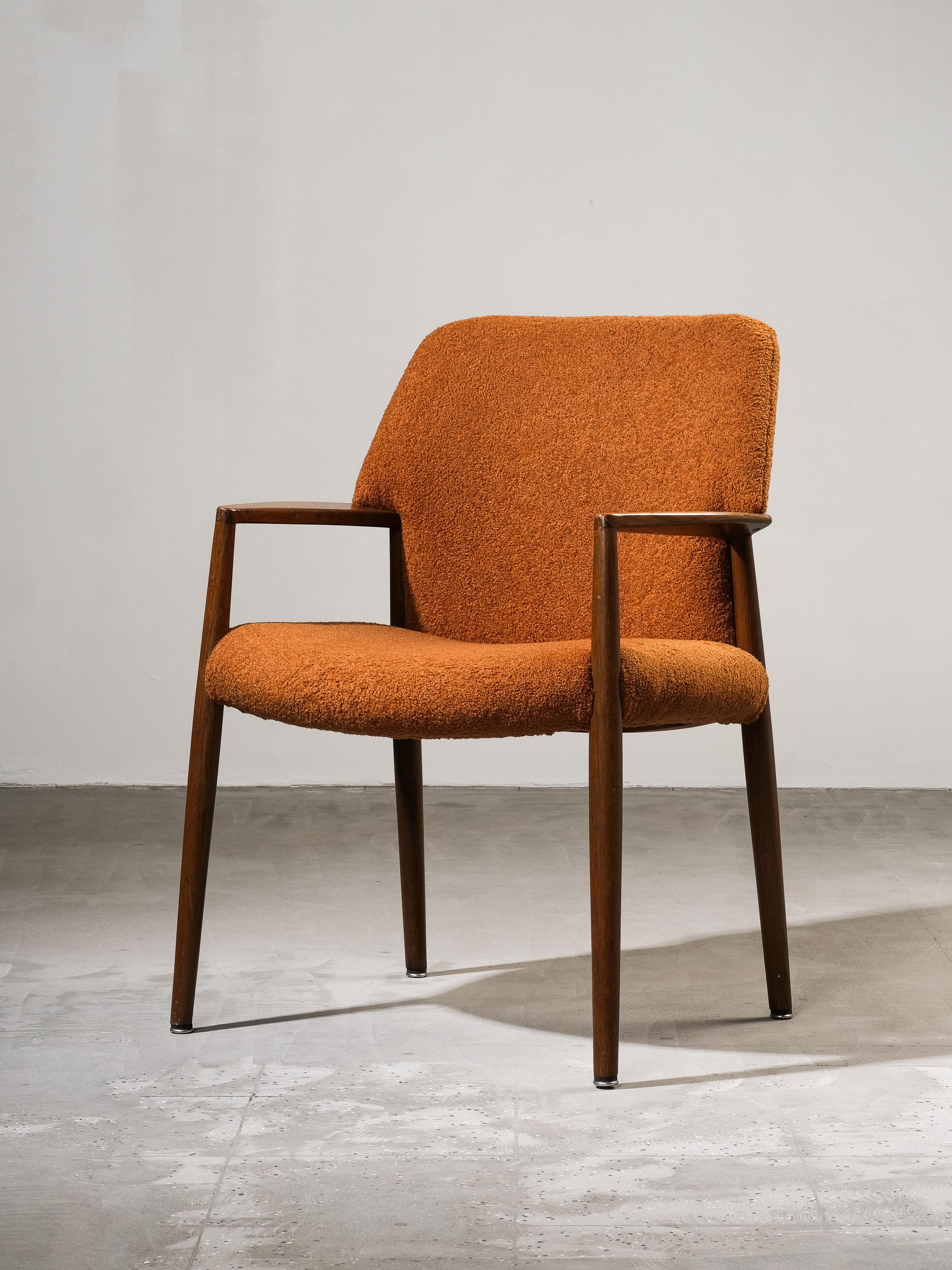 Scandinavo moderno Poltrona di Ejner Larsen e Aksel Bender Madsen, Fritz Hansen, Danimarca, anni '50 in vendita
