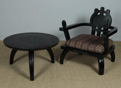 Armchair by Ettore Zaccari Ebonized Black Oak, circa 1910