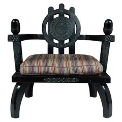 Armchair by Ettore Zaccari Ebonized Black Oak, circa 1910