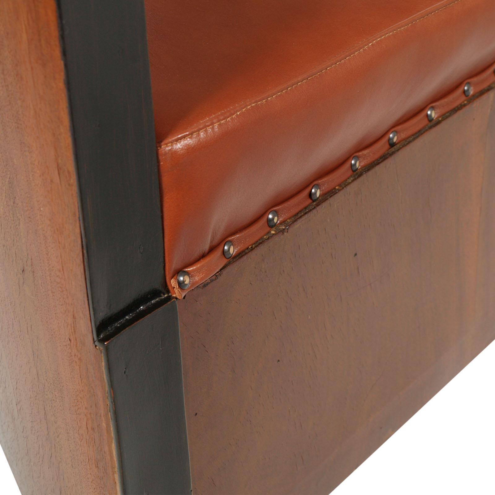 Veneer Armchair by Gino Maggioni for Atelier Borsani Varedo New Leather Upholstered For Sale