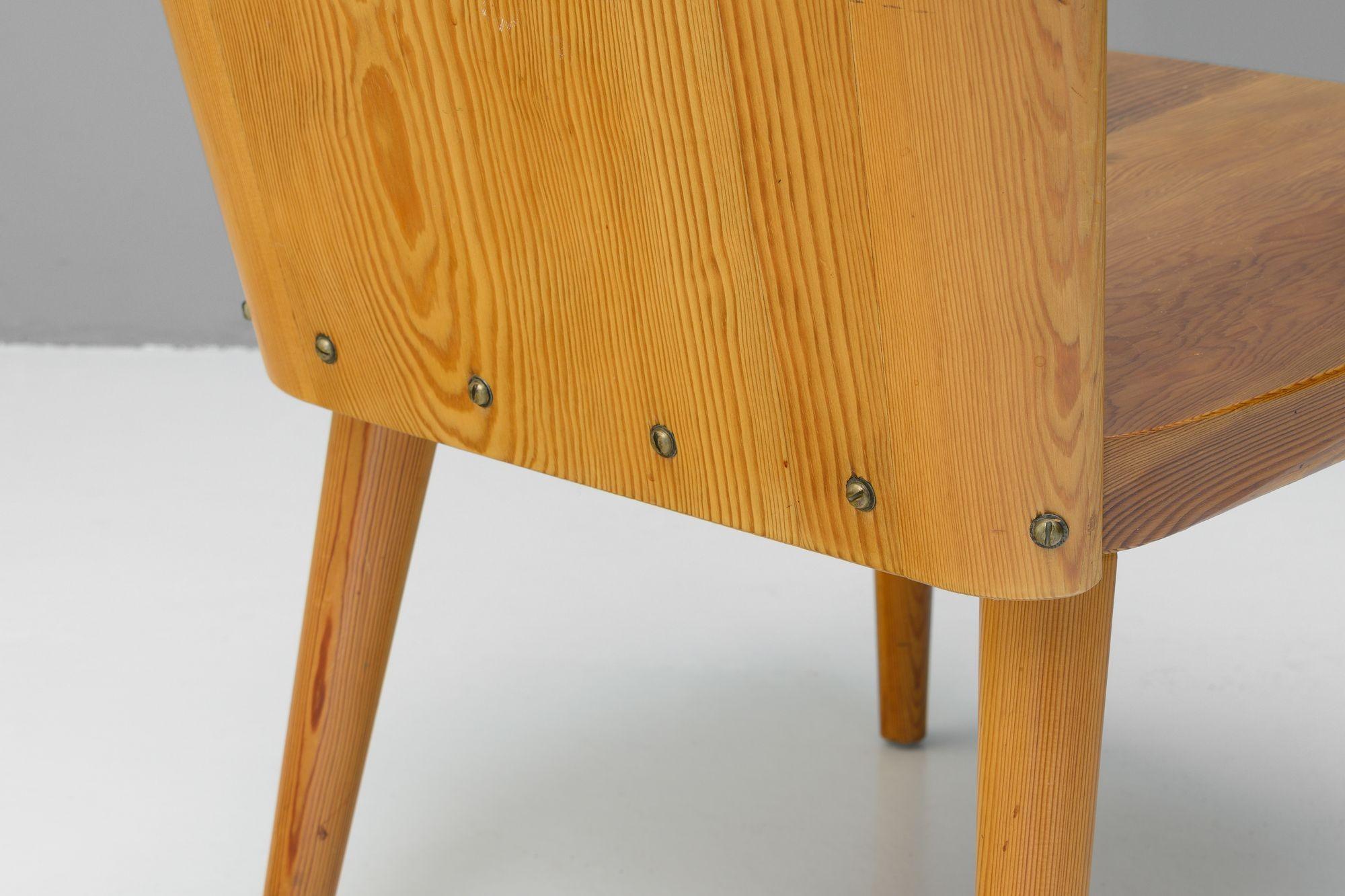 Pine Armchair by Göran Malmvall For Sale