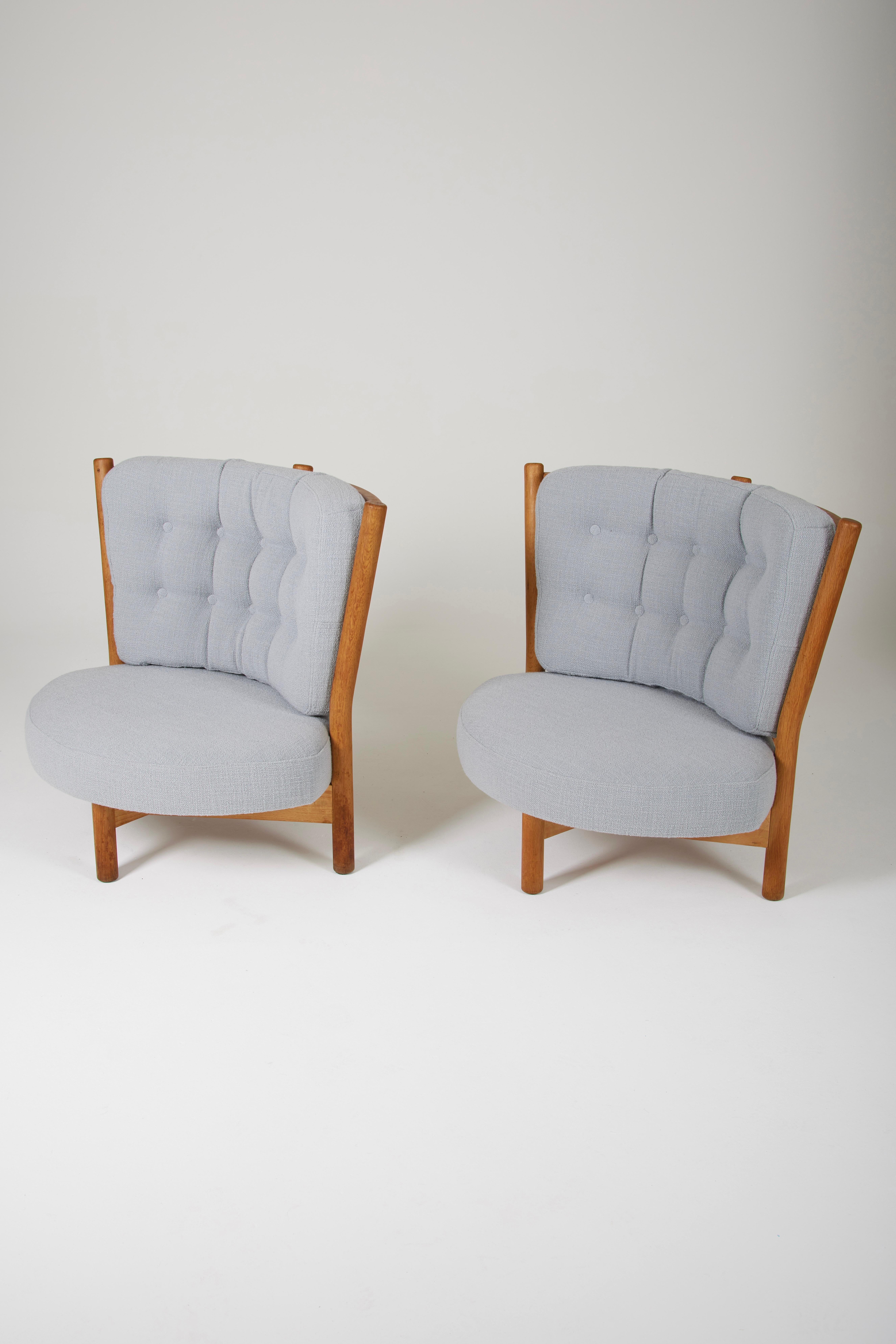 Armchair by Guillerme & Chambron For Sale 5