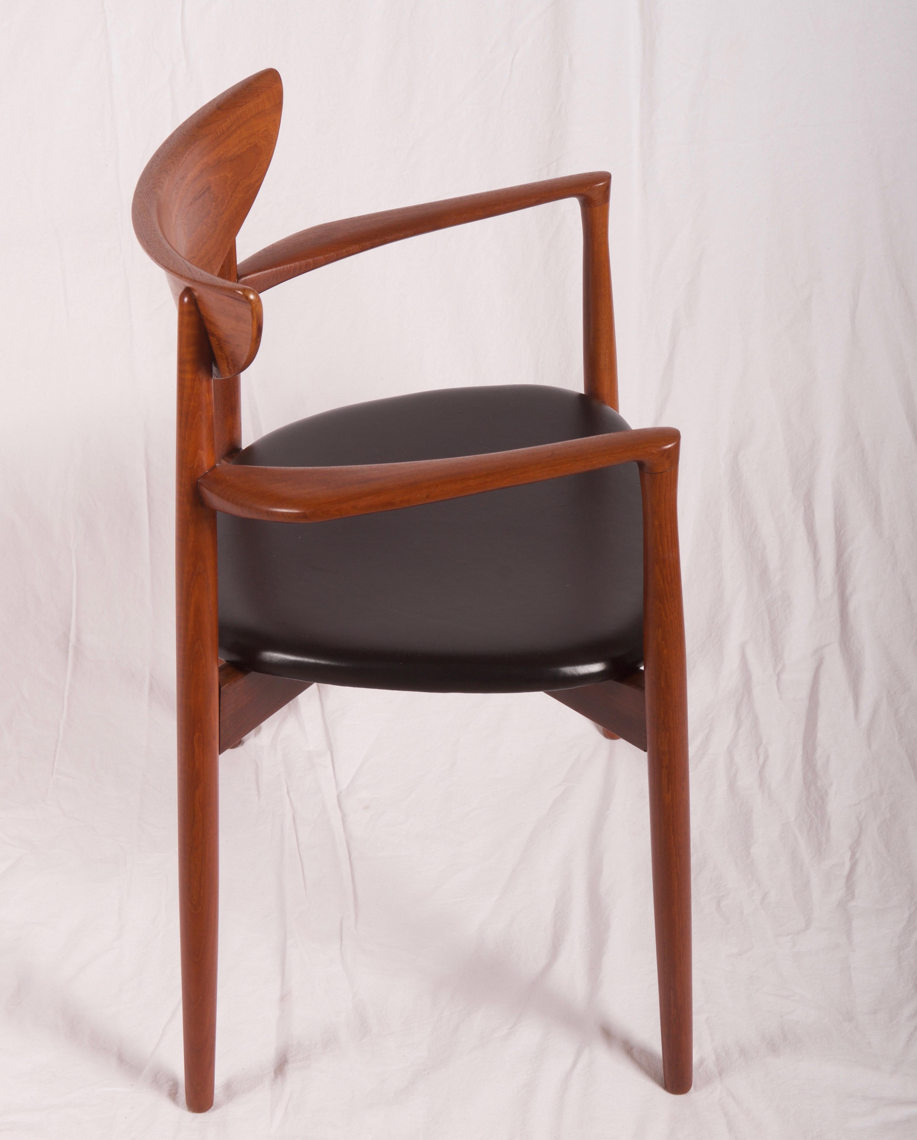 Leather Armchair by Harry Østergaard, Denmark, Early 1960s For Sale