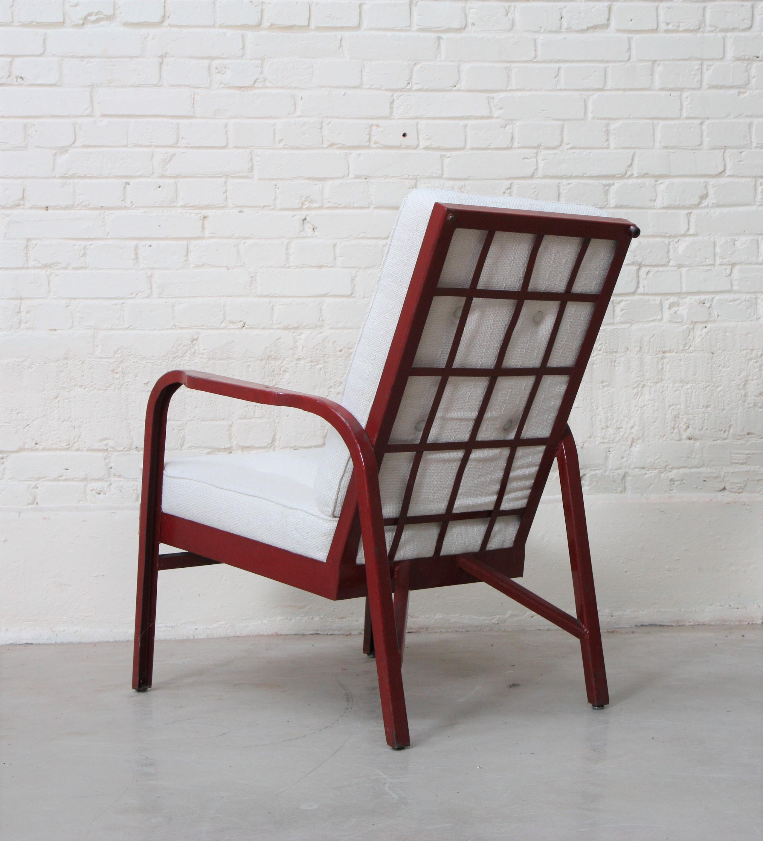 Sheet Metal Armchair by Jean Prouvé and Jules Leleu For Sale