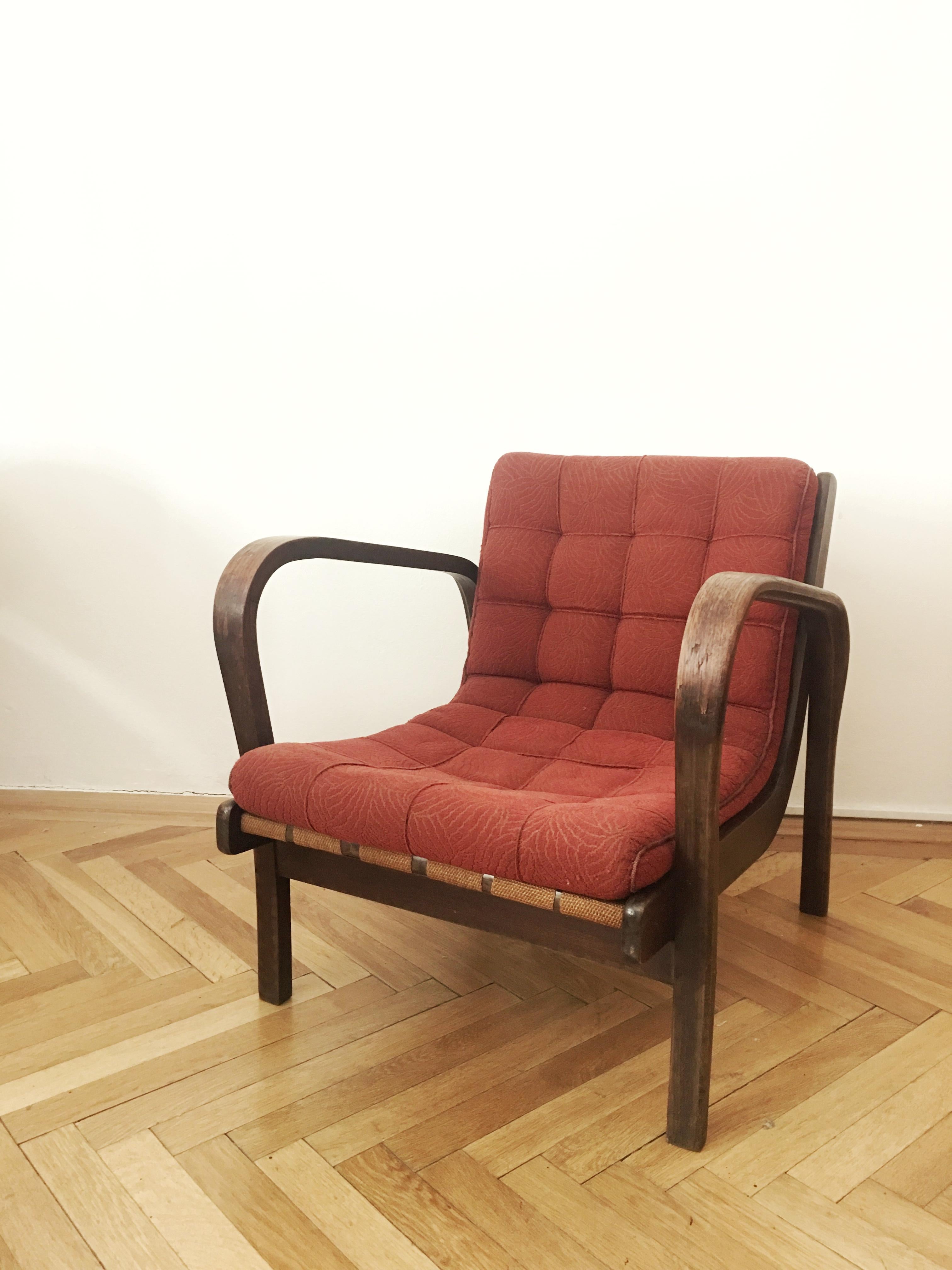 Mid-Century Modern Armchair by Karel Kozelka and Antonin Kropacek, 1940s For Sale