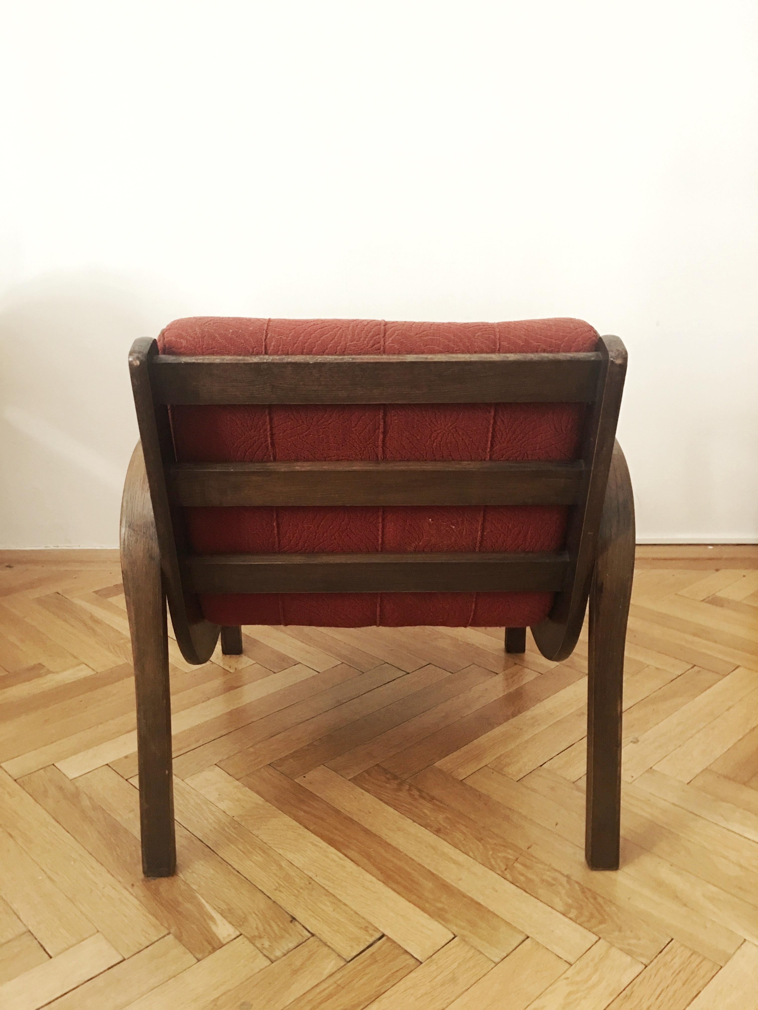 Mid-20th Century Armchair by Karel Kozelka and Antonin Kropacek, 1940s For Sale