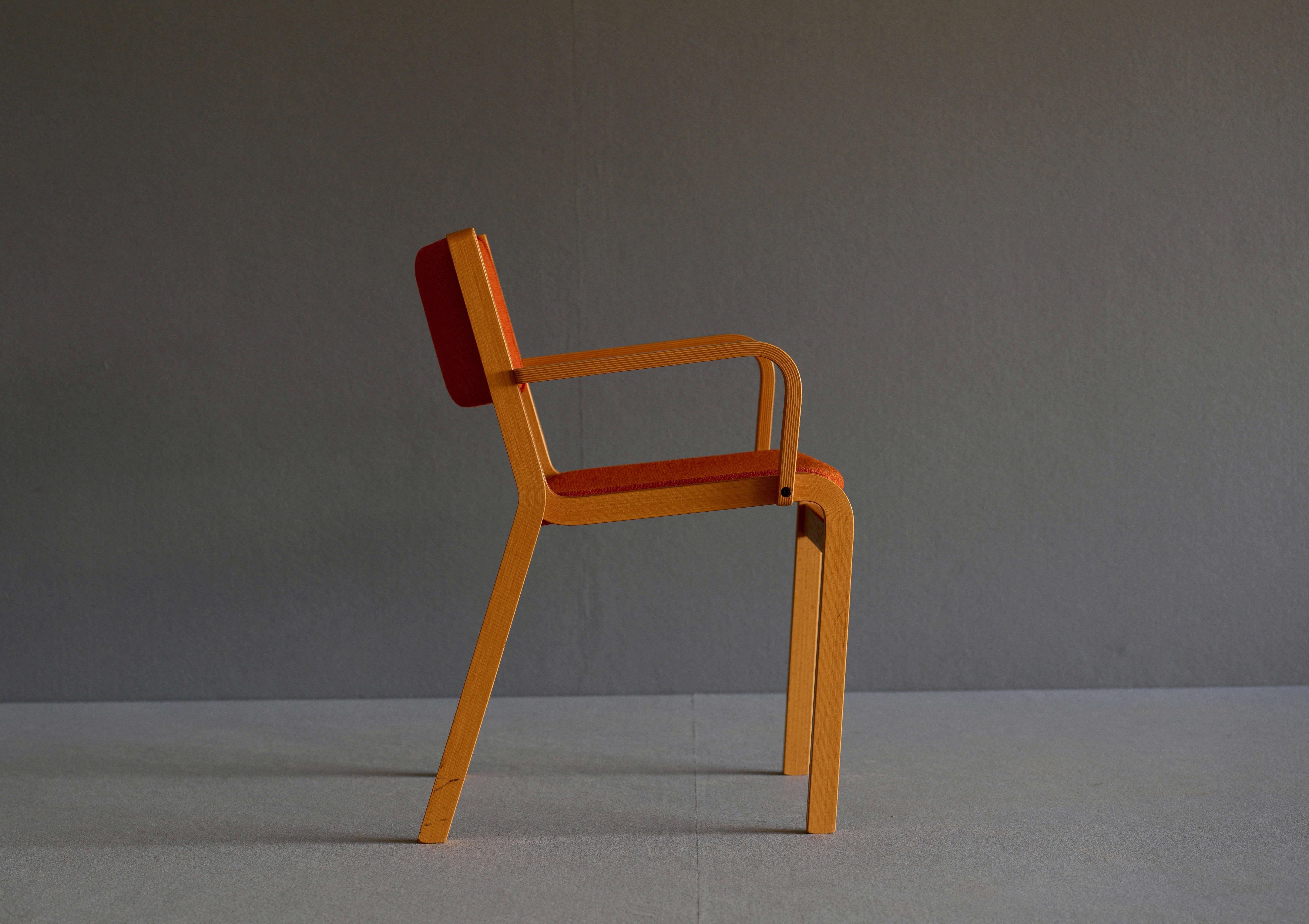 Armchairs by Magnus Olsen. They are in oak with wool upholstery.

 
