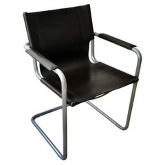 Armchair by Mart Stam for Matteo Grassi in Dark Brown Leather