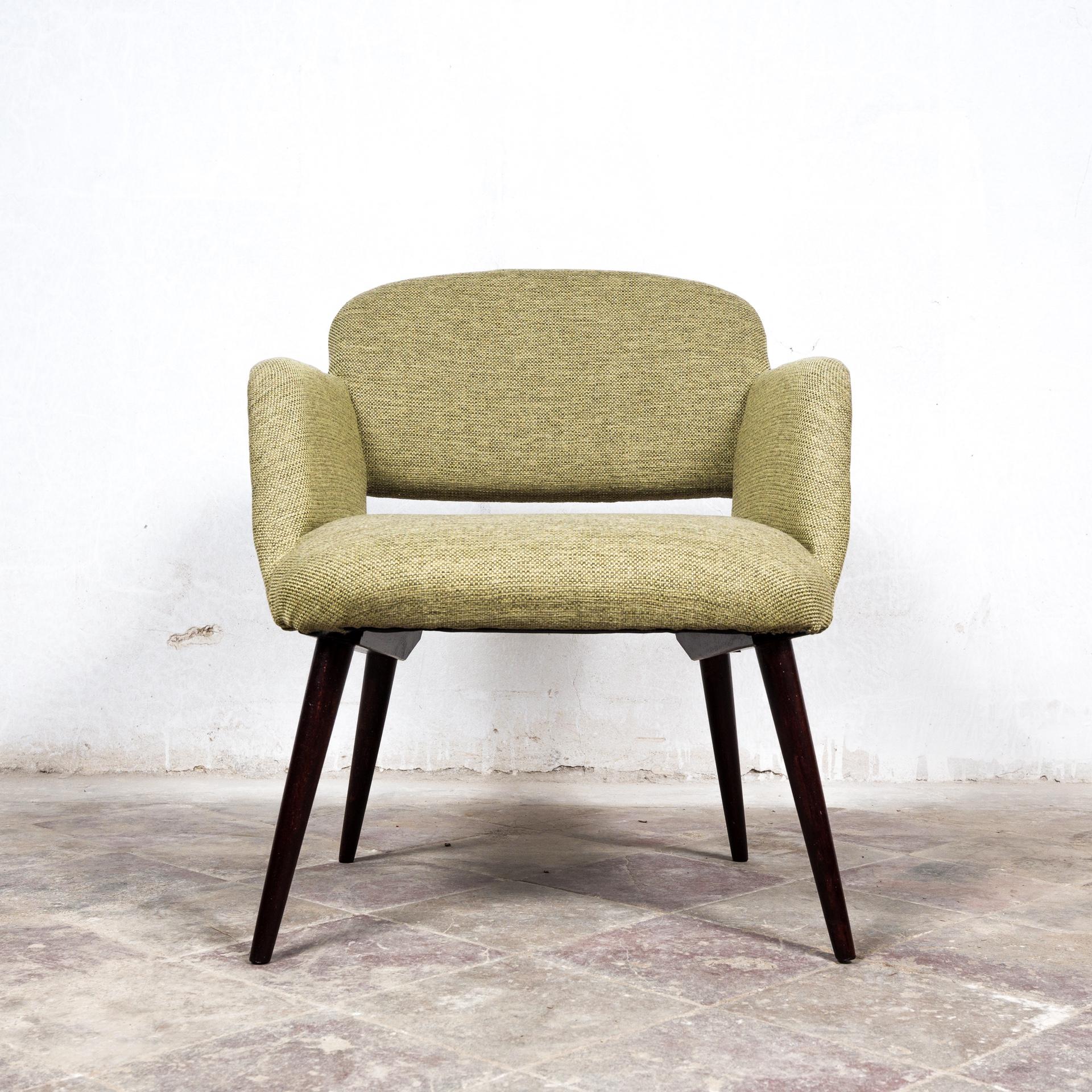 The Armchair has been refurbished and re-upholstered.

Miroslav Navratil (1913 – 1999) – is one of the most prominent designers in the history of Czech design. He is famous for his innovative designs of couches and chairs. In 1959 he designed a