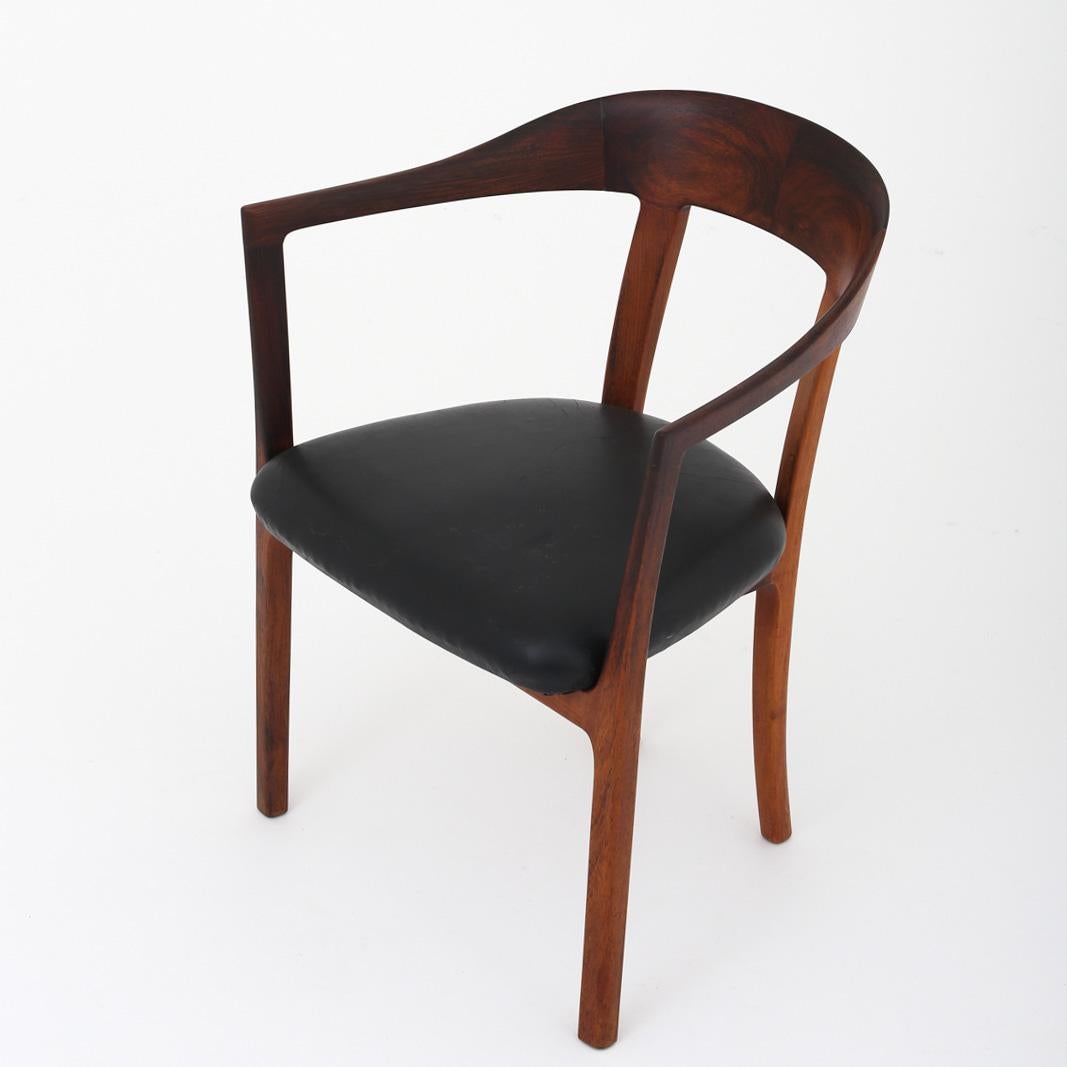 Patinated Armchair by Ole Wanscher / A. J Iversen For Sale