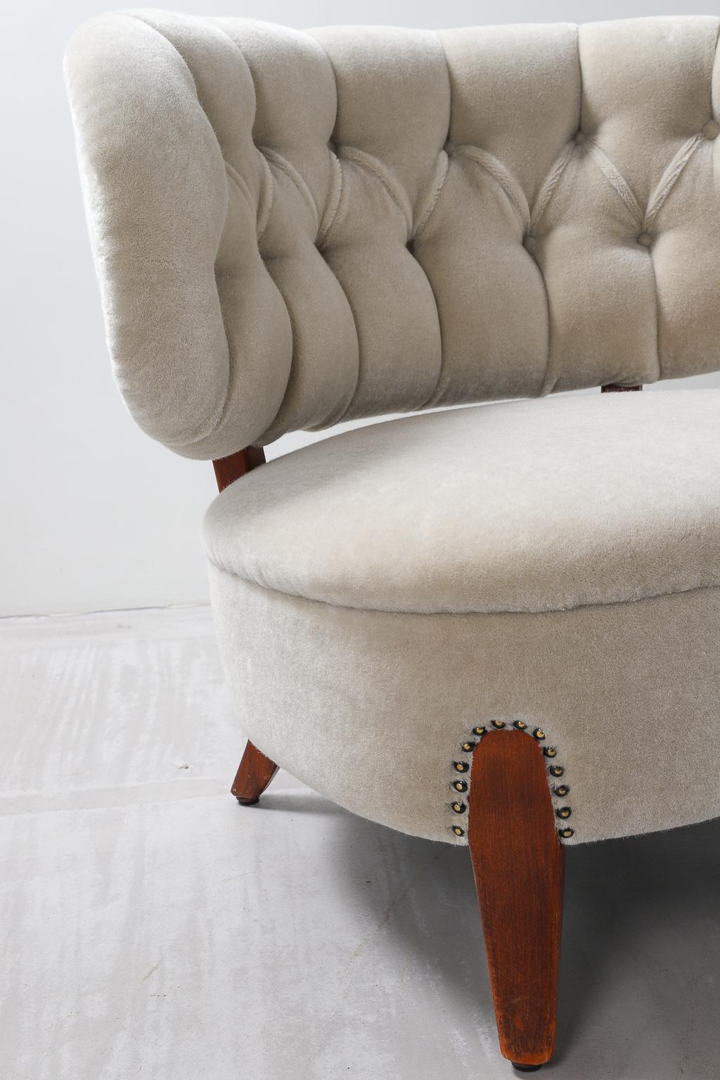 Armchair by Otto Schulz 1930s-1940s Upholstered in Bespoke Mohair 3
