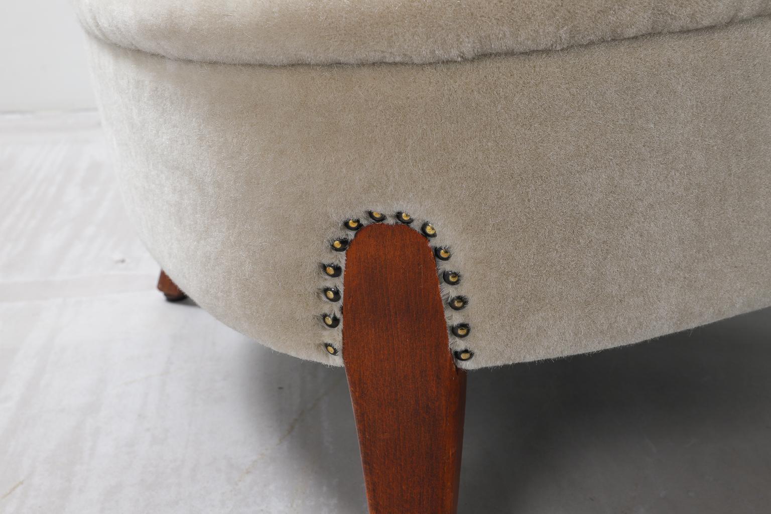 Armchair by Otto Schulz 1930s-1940s Upholstered in Bespoke Mohair 4
