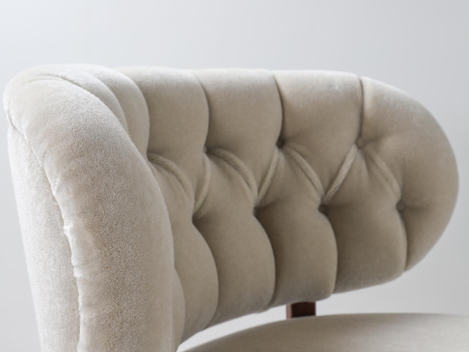 Armchair by Otto Schulz 1930s-1940s Upholstered in Bespoke Mohair 12