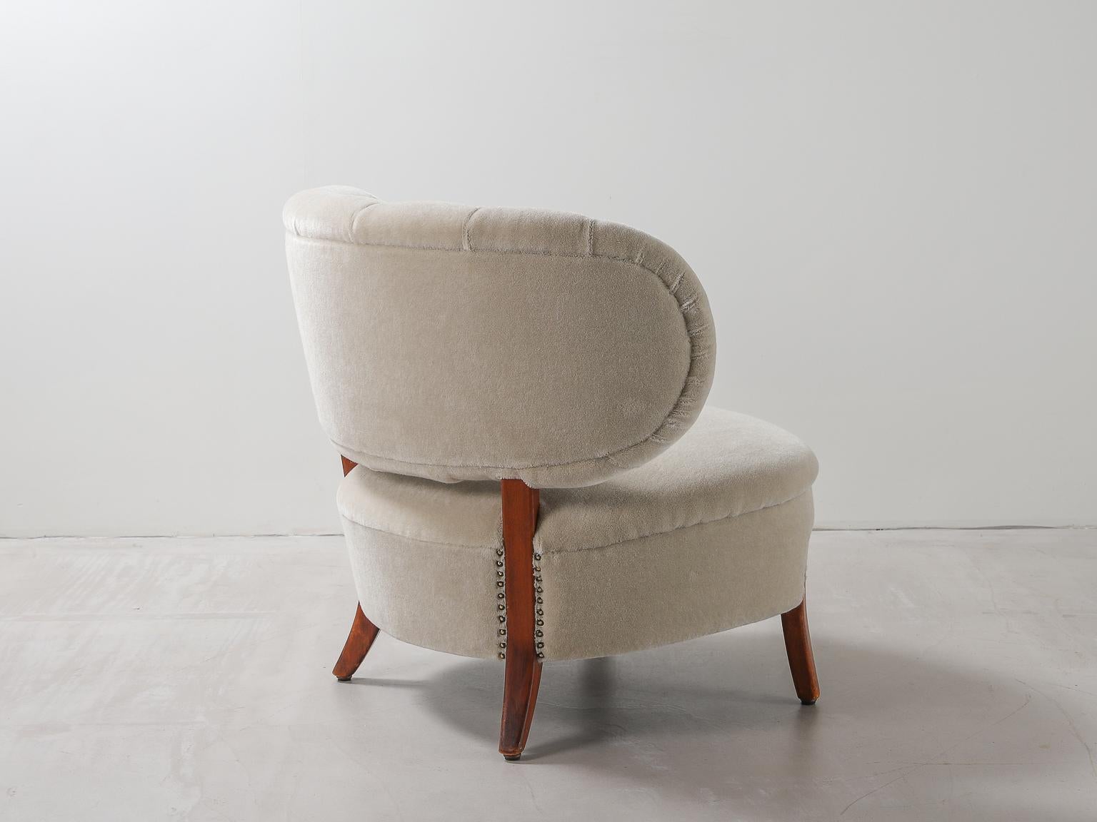 Scandinavian Modern Armchair by Otto Schulz 1930s-1940s Upholstered in Bespoke Mohair