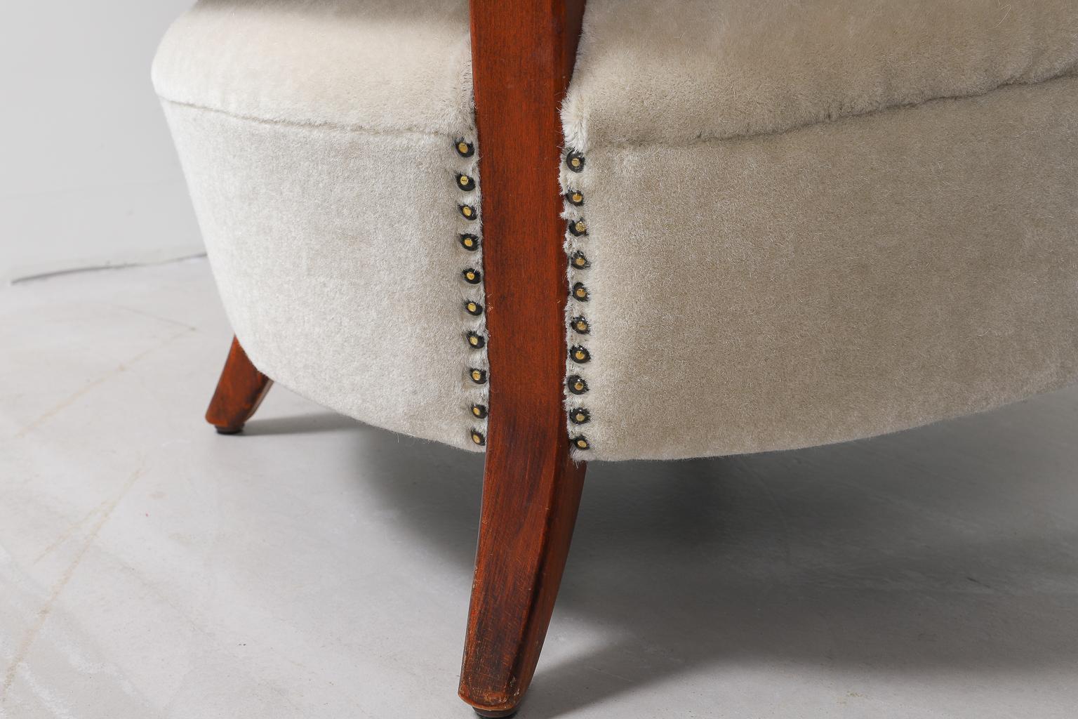Armchair by Otto Schulz 1930s-1940s Upholstered in Bespoke Mohair 2