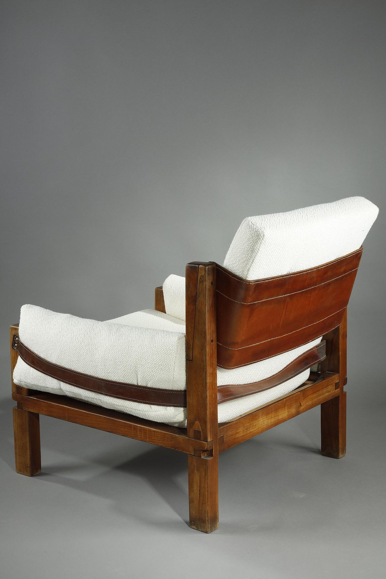 Armchair by Pierre CHAPO from the 1970s, S15 MODEL In Good Condition For Sale In Paris, FR