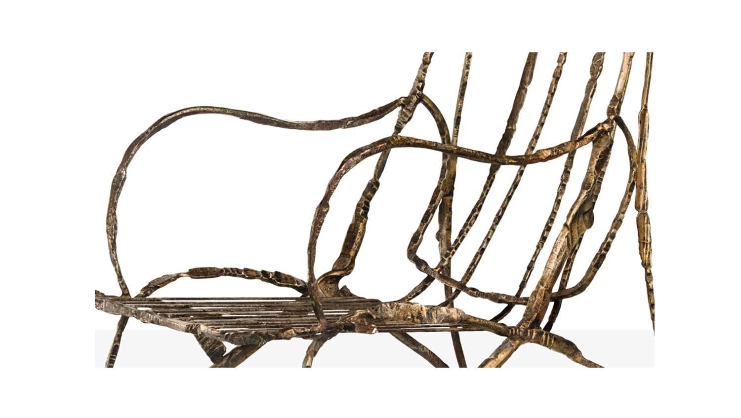 Armchair by Salvino Marsura, Hand-Forged Wrought Iron, Late 20th Century In Excellent Condition For Sale In London, GB