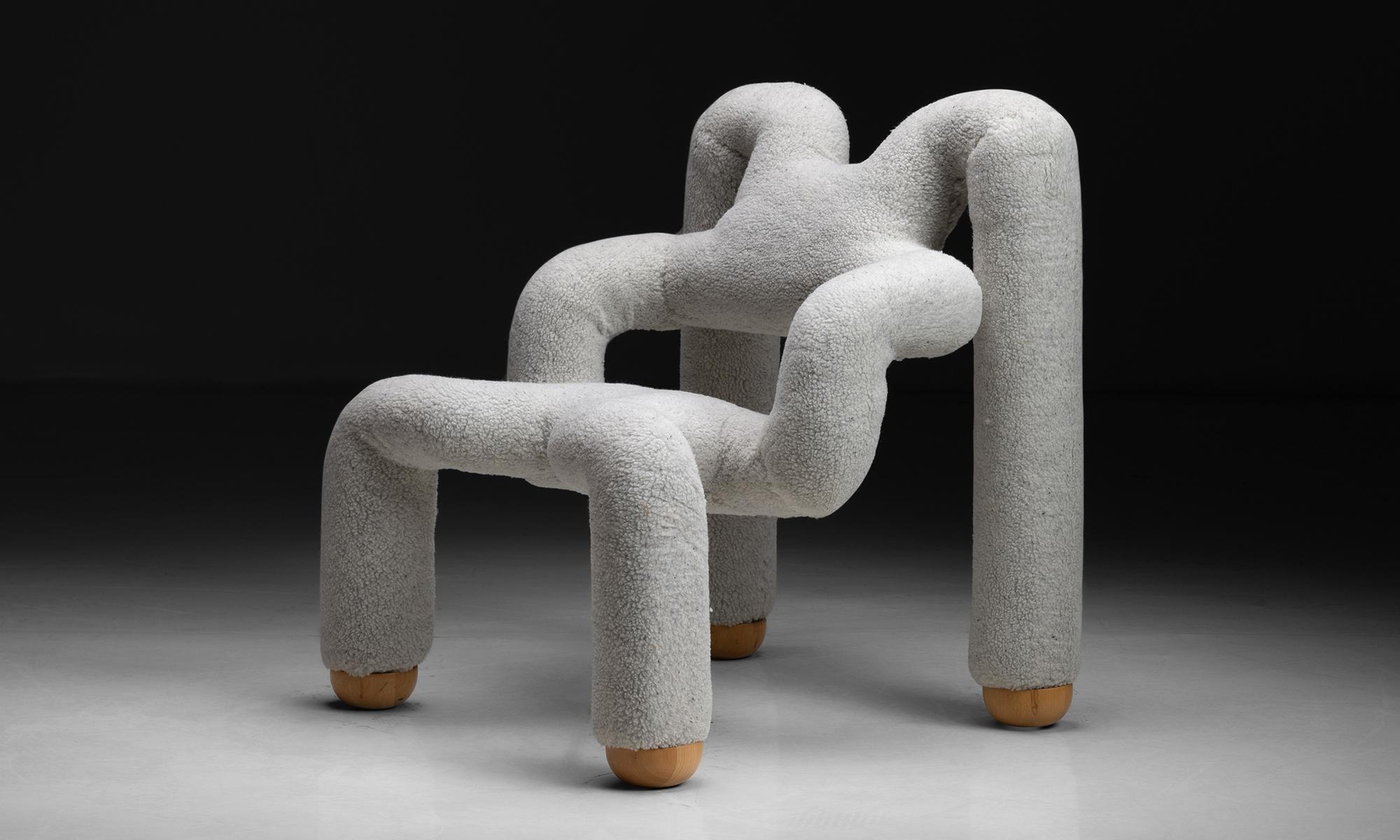 Armchair by Terje Ekstrom

Norway circa 1980

Modernist armchair newly upholstered in faux sheepskin.

Measures: 29