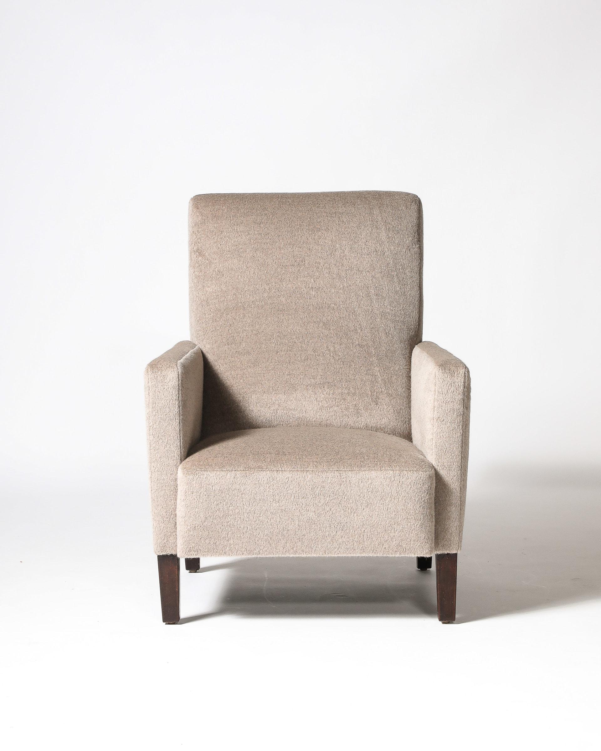 Armchair, c. 1940s Cashmere, Stained Elm Italy, c. 1950 For Sale 4