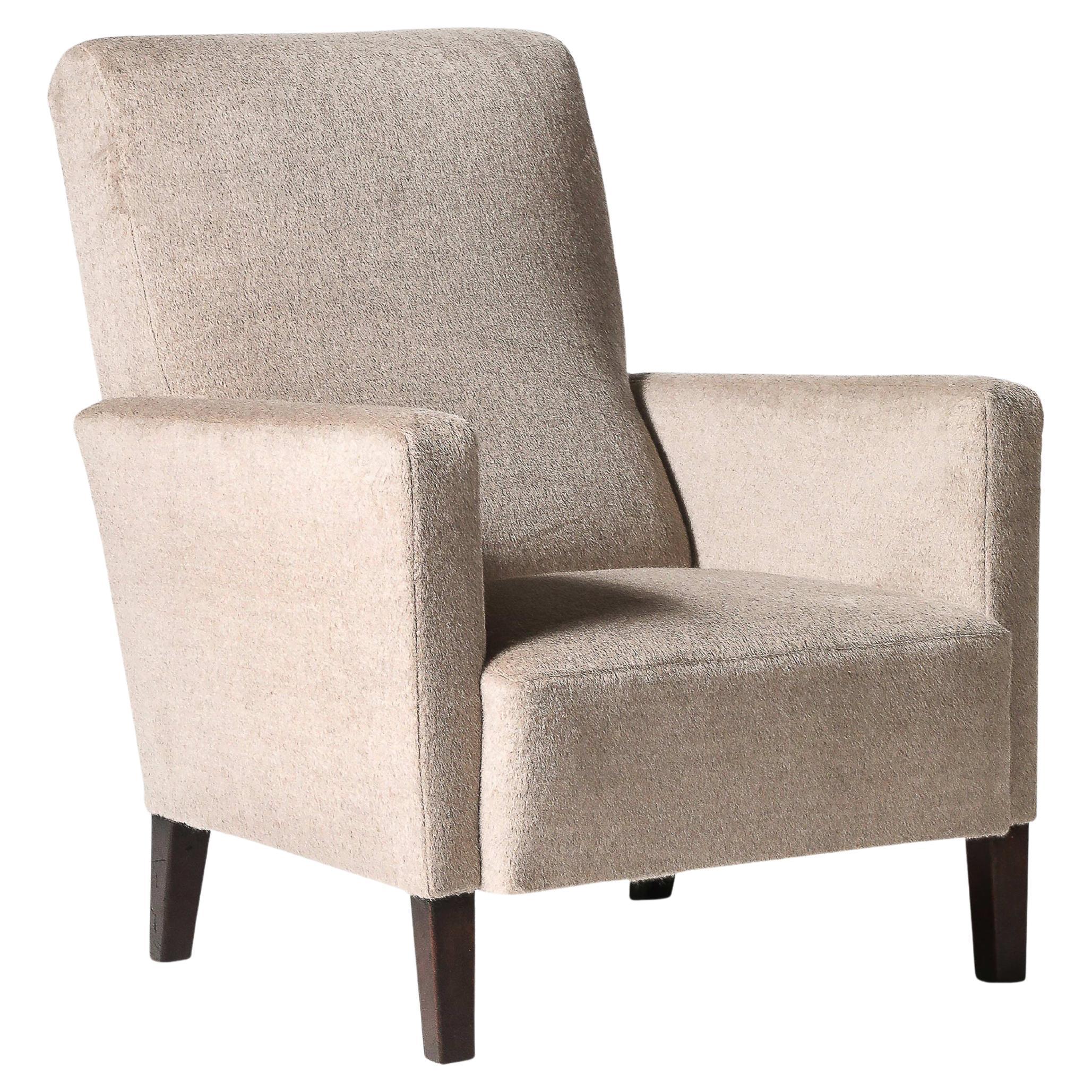 Armchair, c. 1940s Cashmere, Stained Elm Italy, c. 1950 For Sale