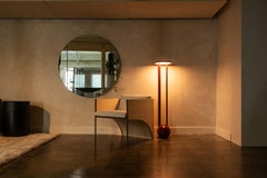 Armchair, Canaletto Walnut Lounge Design, Burnished Steel Legs, Italy