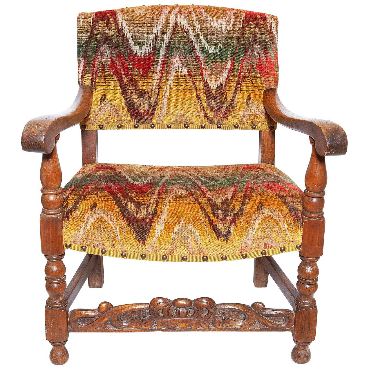 Armchair Child Sample Oak Baroque Jacobean Revival Crown Antiquarian