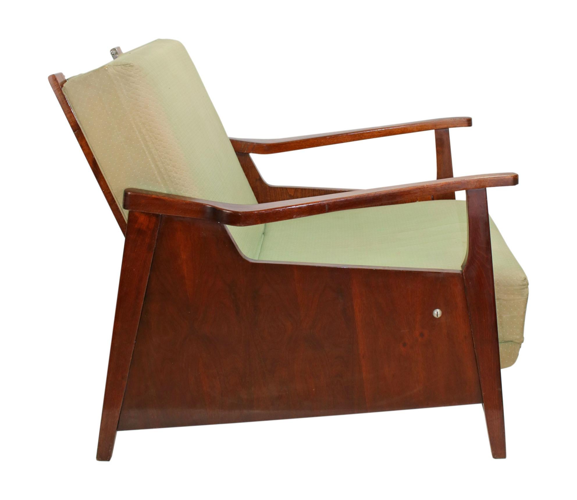 Mid-20th Century Armchair, Convertible, Mid 20th Century For Sale