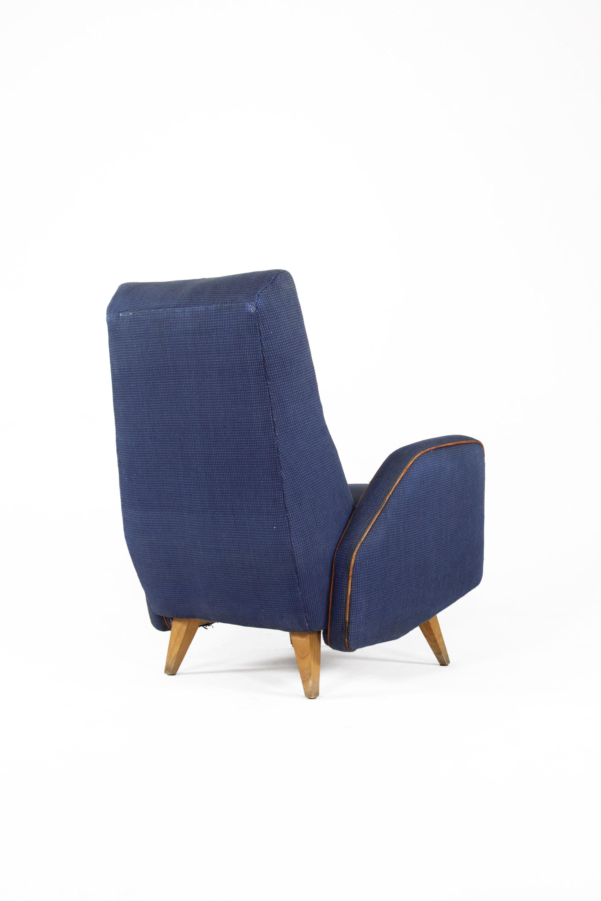 Mid-Century Modern Armchair, Design by Nino Zoncada, Italy, 1950s For Sale