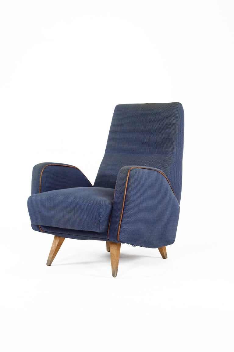 Armchair, Design by Nino Zoncada, Italy, 1950s In Fair Condition For Sale In Wolfurt, AT