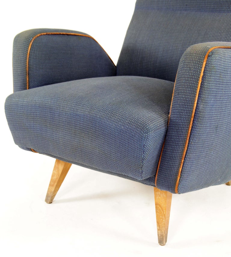 Fabric Armchair, Design by Nino Zoncada, Italy, 1950s For Sale