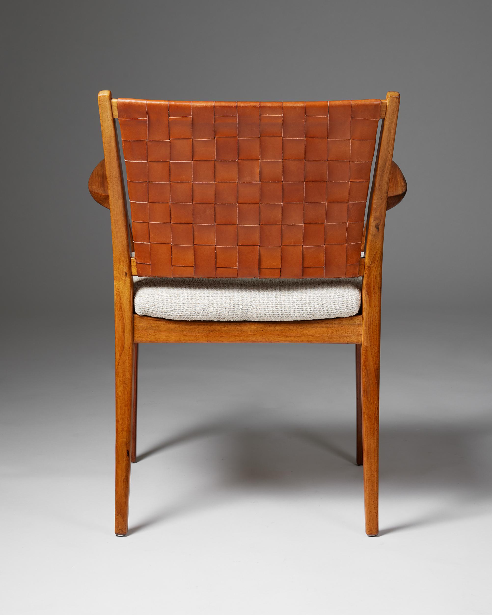 Leather Armchair Designed by Erik Kolling Andersen for Peder Pedersen, Denmark, 1950s