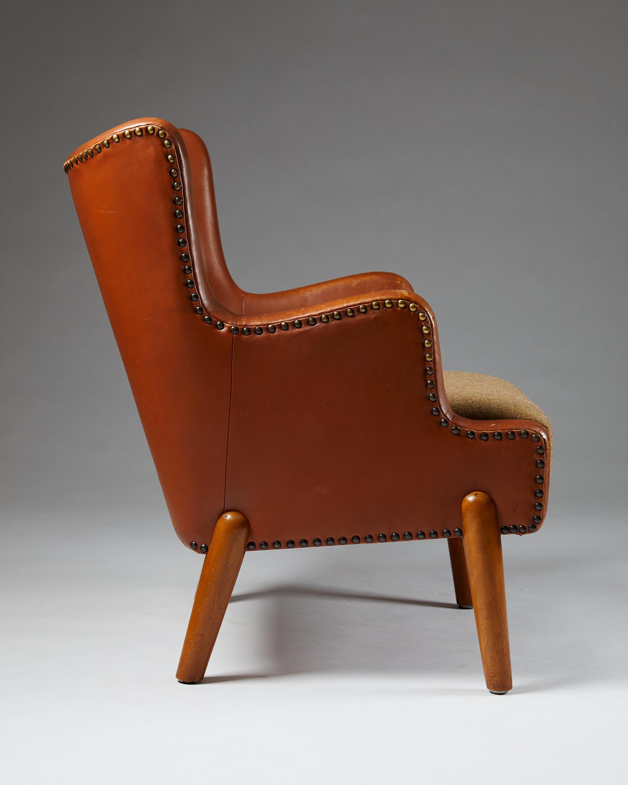 Mid-20th Century Armchair Designed by Eva and Nils Koppel, Denmark, 1950s