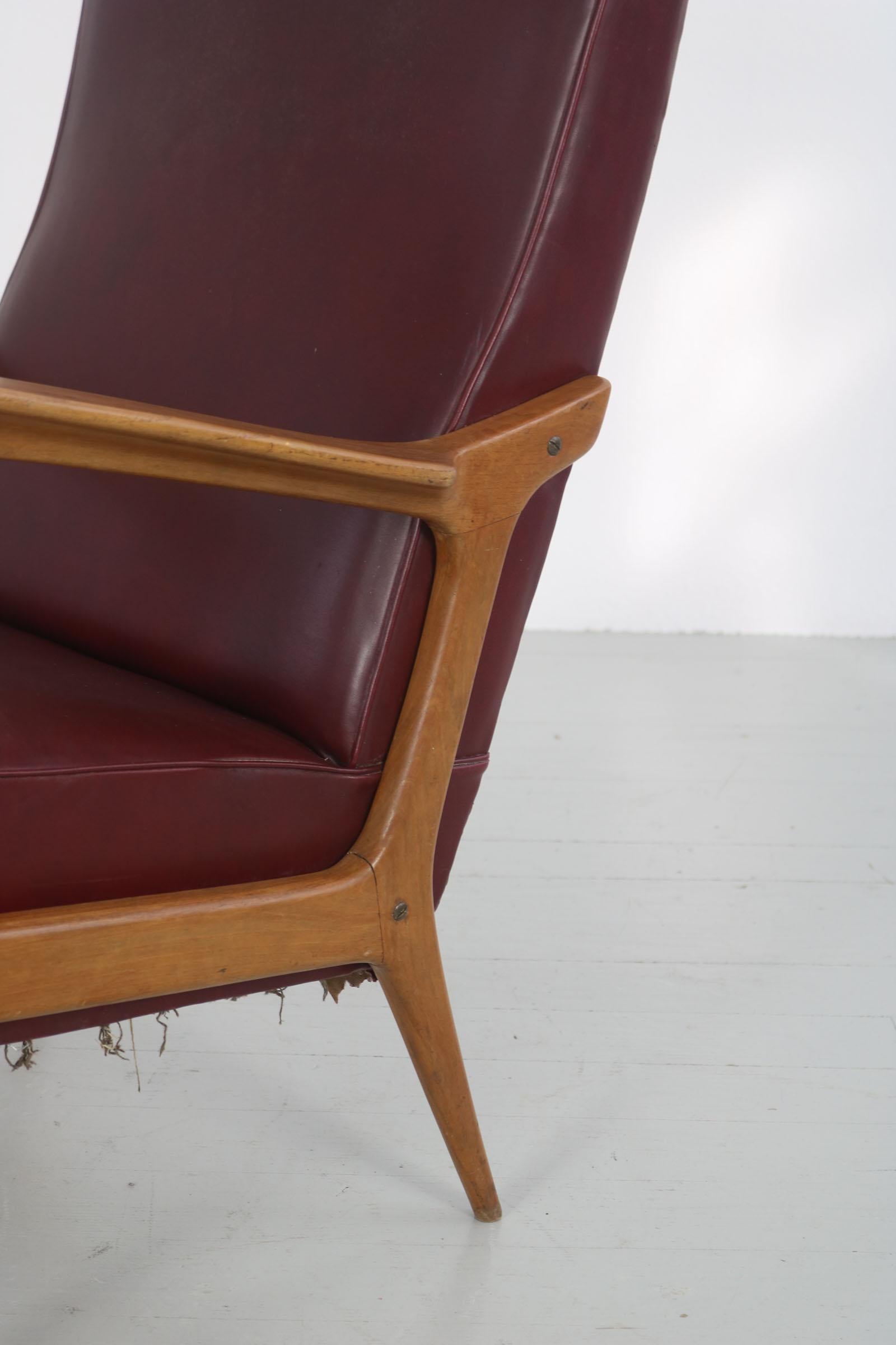 Armchair Designed by Farina Morez Ruggero in the 1950s in Italy For Sale 6