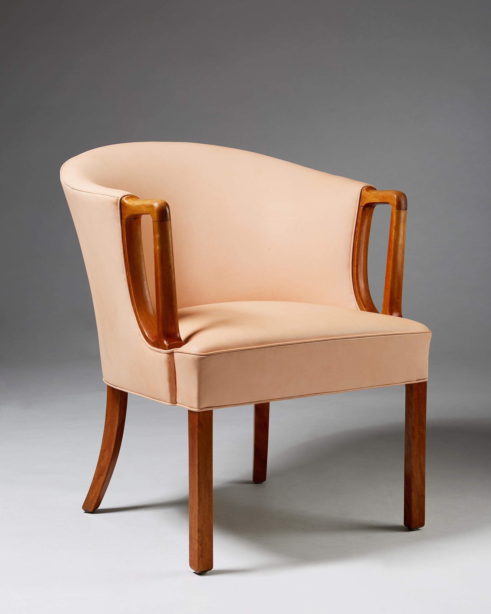 Scandinavian Modern Armchair Designed by Jacob Kjaer, Denmark, 1950s