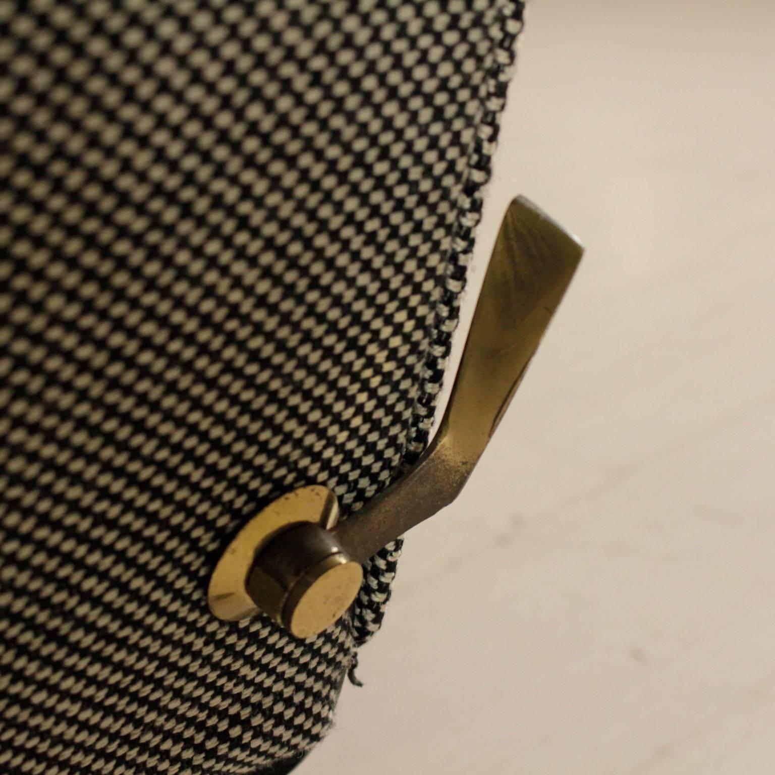Armchair Designed by Osvaldo Borsani Metal Fabric Vintage Italy 1950s 3